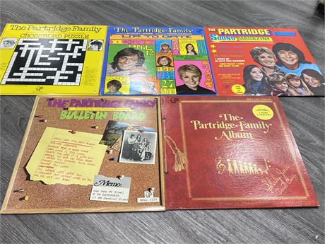 5 PARTRIDGE FAMILY RECORDS - GOOD CONDITION