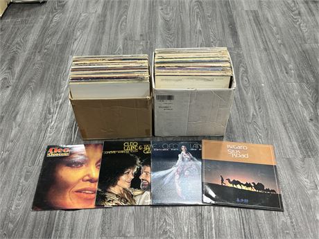 2 BOXES OF JAZZ + EASY LISTENING RECORDS - CONDITION VARIES