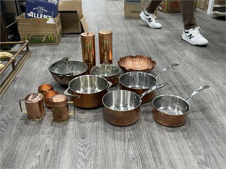 LARGE LOT OF COPPER HOUSEWARE