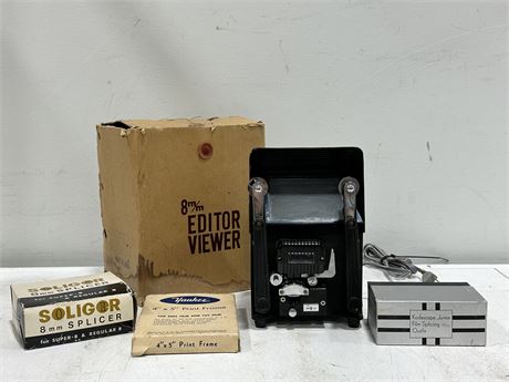 OPTINA SUPER 8 FILM EDITOR VIEWER INCLUDING YANKEE 4”X5” & OTHER ACCESSORIES