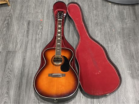 ARIA ACOUSTIC GUITAR AND CASE - IN GOOD CONDITION (39”)