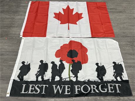 (NEW) LEST WE FORGET & CANADA FLAGS