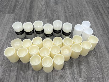 LOT OF BATTERY POWERED CANDLES - LARGEST ARE 6”
