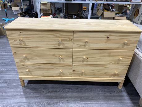 UNSTAINED WOOD DRESSER (16”x59”x36”)