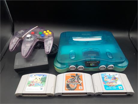 JAPAN MODEL N64 CONSOLE WITH GAMES - MODDED TO PLAY ALL REGION GAMES