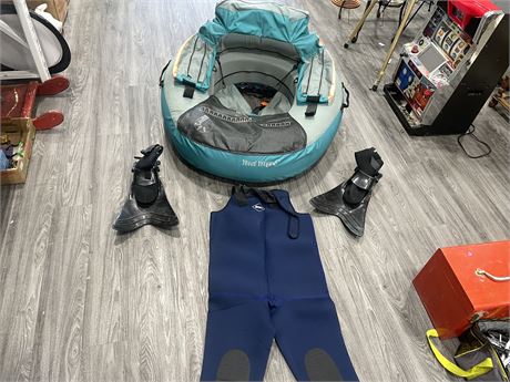 FLOAT TUBE FISHING PACKAGE WITH WAITERS / FLIPPERS
