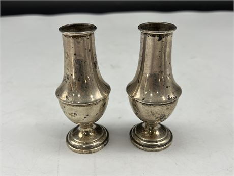 2 STERLING SMALL VASES (3”)