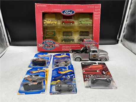 TOW TRUCK + NEW HOT WHEELS + FORD SET 50 YRS SERIES