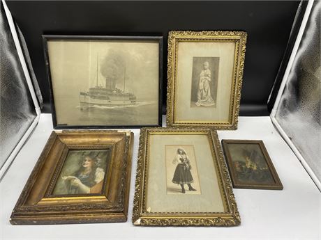 5 ANTIQUE PRINTS FROM THE 1800’s - LARGEST IS 14”x11”