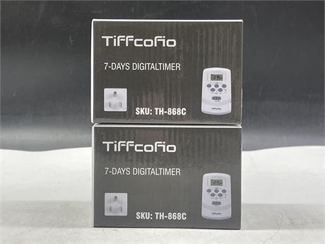 (2 NEW) TIFFCOFIO 7 DAY DIGITALTIMER - MODEL: TH-868C