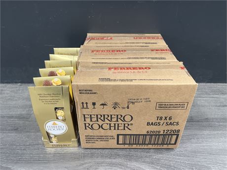 4 BOXES OF 6 FERRERO ROCHER CHOCOLATES - EXP: JULY 2023