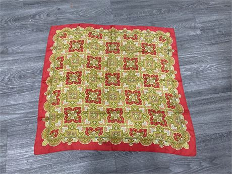 VINTAGE RED LIBERTY SCARF - 28” X 28”