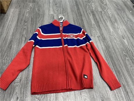 NHL MONTREAL CANADIANS ZIP UP SWEATER SIZE MEDIUM