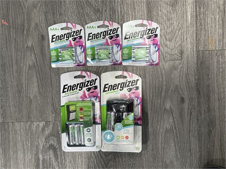 5 NEW PACKS OF ENERGIZER RECHARGEABLE BATTERIES