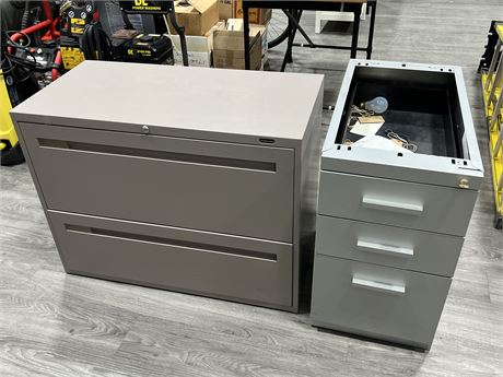 2 FILING CABINETS - LARGEST IS 3FT WIDE