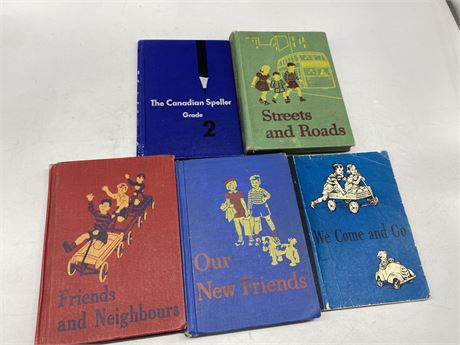 5 DICK + JANE SCHOOL BOOKS 1940’S/1950’S