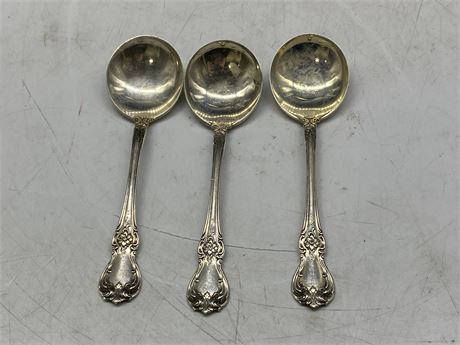 3 STERLING LARGE SPOONS