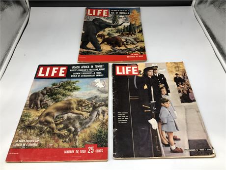 VINTAGE LIFE MAGAZINES 1959, 1953, 1963