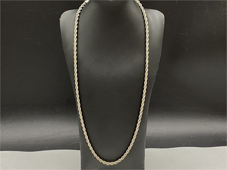 30” HEAVY SILVER CHAIN MARKED 925