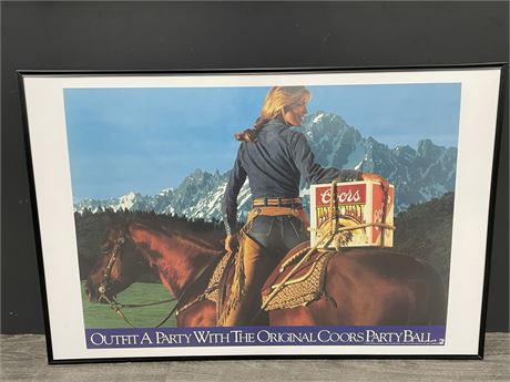 1991 COORS BEER ADVERTISING FRAMED POSTER (20”X28”)