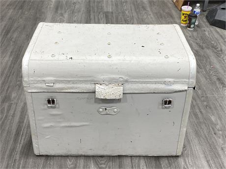ANTIQUE STEAMER TRUNK LEATHER - W.M INSALL & SONS  (30”X22”)
