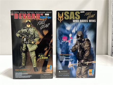 (2 NEW) NEW GENERATION LIFE ACTION ARMY FIGURES - 1FT TALL