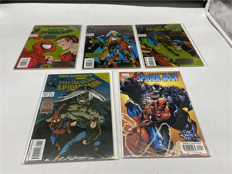 5 SPIDER-MAN COMICS INCLUDING POWER & RESPONSIBILITY 4 PART SERIES