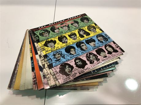 14 ROLLING STONES RECORDS (GREAT TITLES/MOSTLY SCRATCHED)