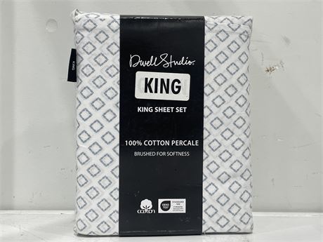 NEW DWELL STUDIOS KING PERCALE SHEET SET