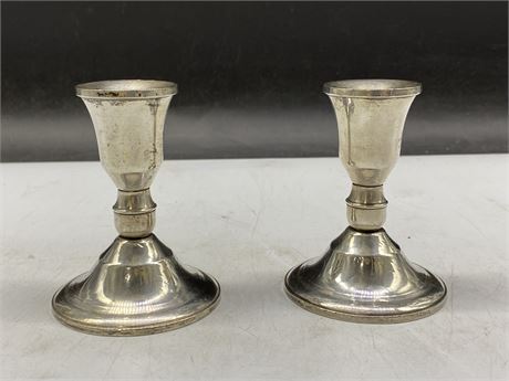 2 STERLING CANDLE HOLDERS (4”)