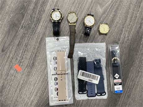 WATCH LOT-ASSORTED SMARTWATCH BANDS & MISC. WATCHES