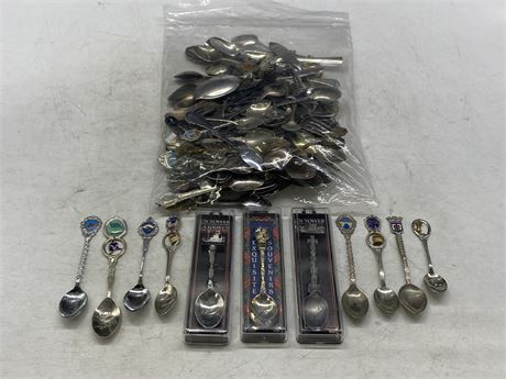 LARGE LOT OF COLLECTABLE SPOONS