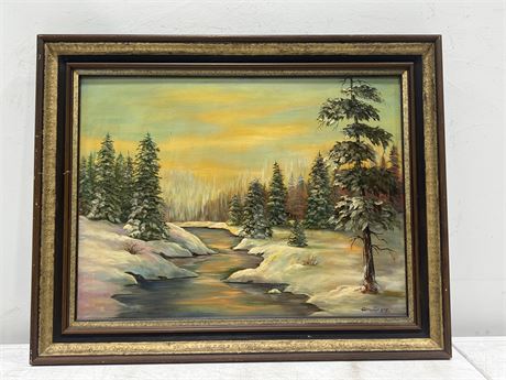 SIGNED ORIGINAL OIL ON CANVAS IN FRAME - 29”W 23”H