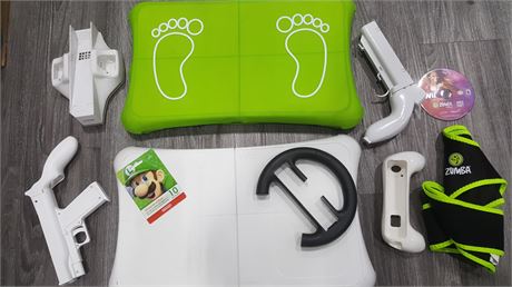 2 Wii FIT BOARDS & MISC Wii ITEMS