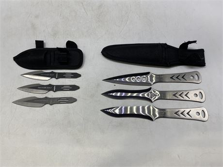 2 SETS OF 3 (6 total) THROWING KNIVES