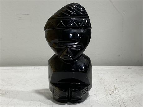 SOUTH AMERICAN OBSIDIAN STONE CARVING (5”)