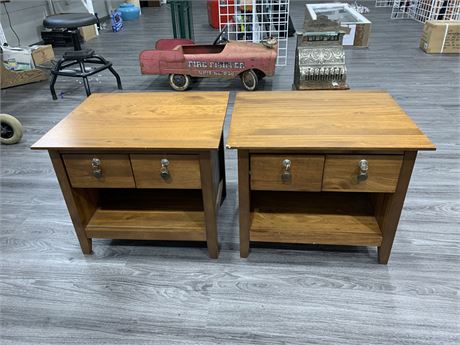 2 SIDE TABLES W/LOCKABLE DRAWERS