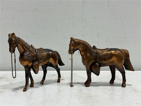 (2) 1950s BRONZE HORSES (6” TALL)