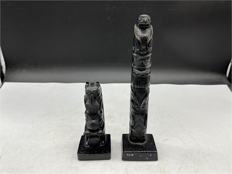 2 INDIGENOUS TOTEMS (Tallest 10”)