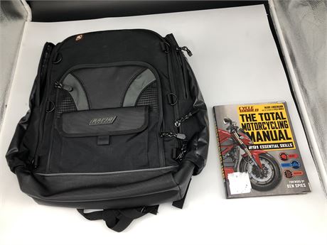 RAPID TRANSPORT MOTORCYCLE BAG AND BOOK