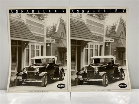 (2) POSTERS OF 1931 MODEL A FORD ROADSTERS (18”x26”)