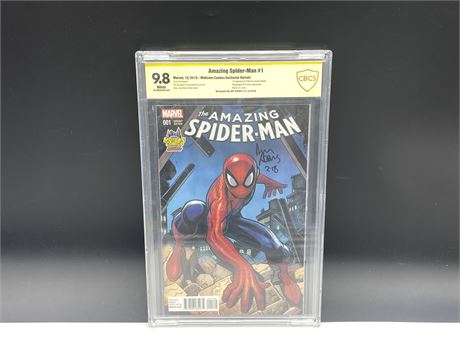 GRADED CGC 9.8 SIGNED AMAZING SPIDER-MAN #1 SIGNED BY ART ADAMS