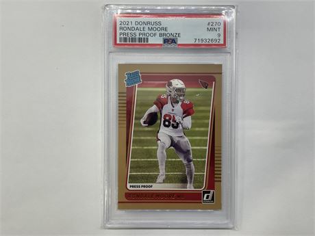 PSA 9 2021 ROOKIE RONDALE MOORE PRESS PROOF BRONZE PANINI NFL CARD