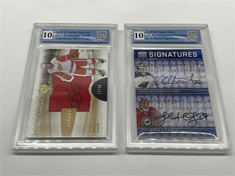 2 GCG GRADED NHL AUTO CARDS - 1 IS JERSEY / AUTO