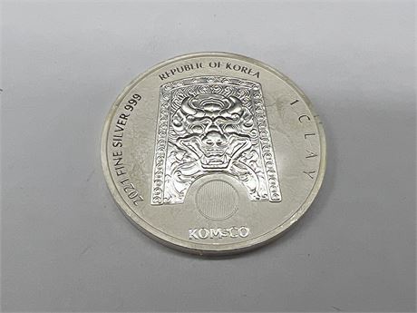 1 OZ 999 SILVER REPUBLIC OF KOREA COIN