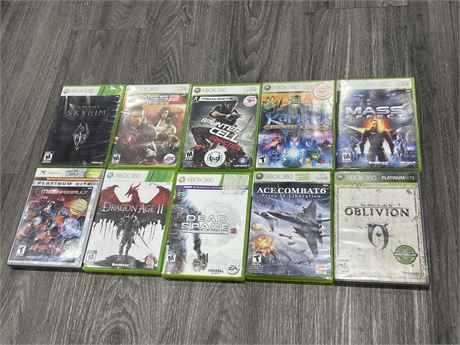 XBOX GAME & 9 XBOX 360 GAMES (CONDITION VARIES)