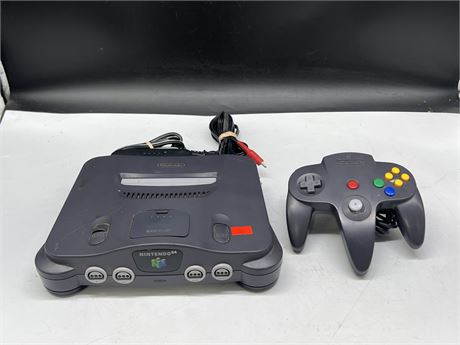 N64 CONSOLE W/ CORDS & CONTROLLER - RESET BUTTON STUCK - EASY FIX