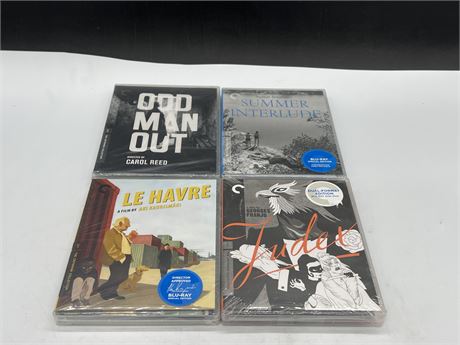 4 SEALED NEW CRITERION COLLECTION BLU-RAYS