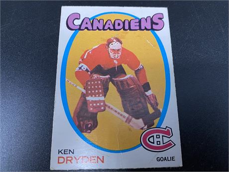 KEN DRYDEN ROOKIE CARD (Some residue on back)