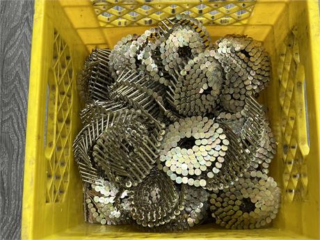 CRATE OF COIL NAILS